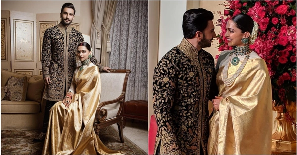 #DeepVeer: Deepika And Ranveer Look Regal In Their Wedding Reception Ensembles