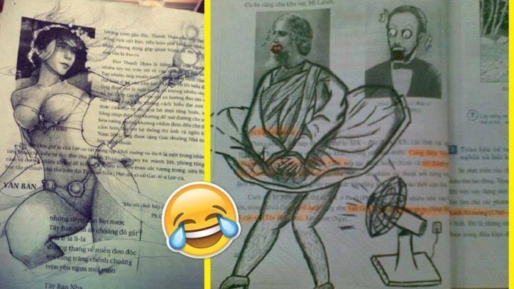 Hilarious Textbook Drawings Drawn by Bored Students That Can Make You Laugh Hard