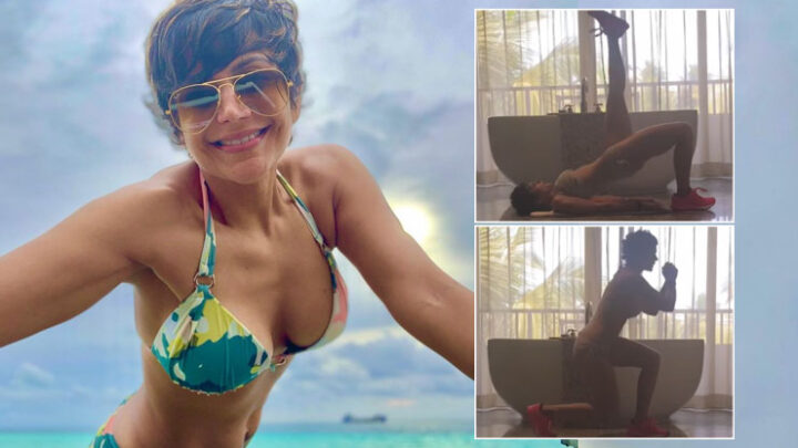 Bikini clad Mandira Bedi’s ‘bathtub’ workout is fitness goals; video inside!