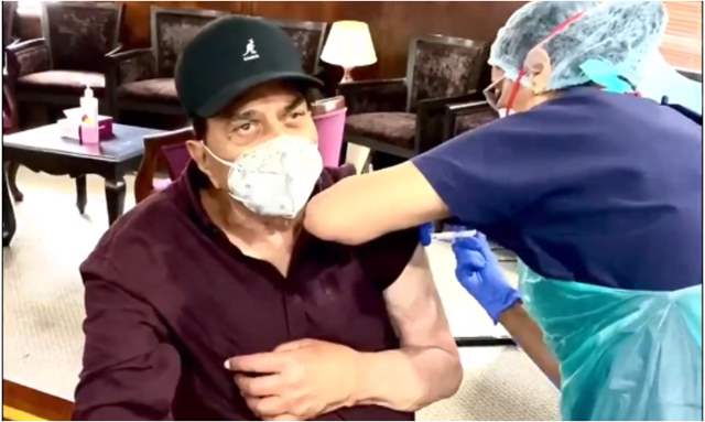 Dharmendra gets the first dose of COVID-19 vaccine; shares video!