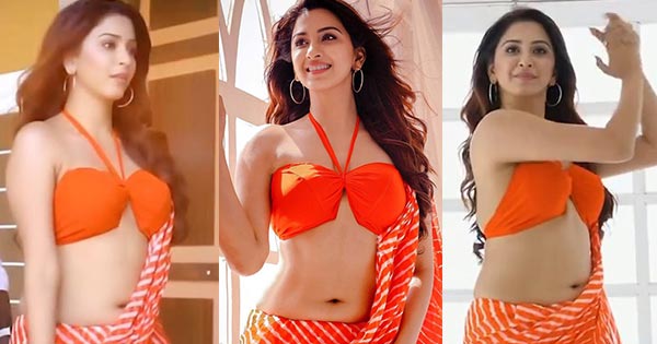 Watch Esshanya Maheshwari’s sizzling hot dance in this orange saree.