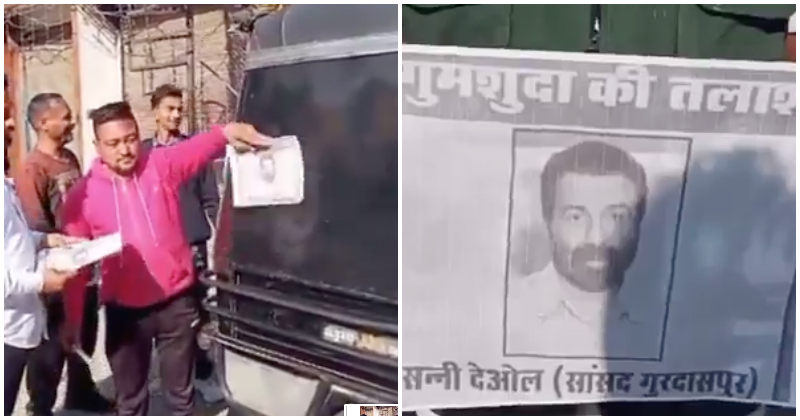 Gurdaspur Locals Paste Posters Of Gadar 2 Actor And MP With Slogan 'Sunny Deol Is Missing' In Protest sunny deol guraspur