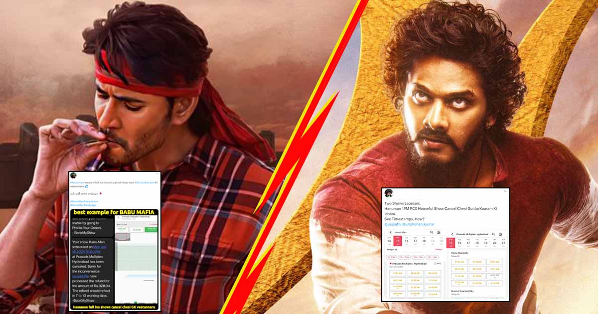 Guntur Kaaram VS HanuMan Box Office Battle Gets Ugly! Housefull Shows Of Teja Sajja’s Superhero Film Being Cancelled & Transferred To Mahesh Babu Starrer?