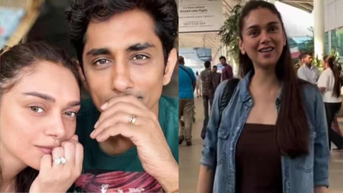 Aditi Rao Hydari Flaunts Ring At First Sighting After Engagement On Mumbai Airport | Watch