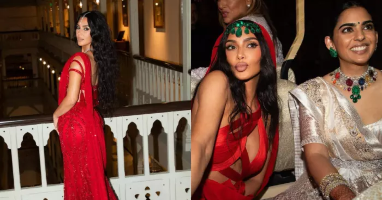 Kim Kardashian Gets Brutally Slammed For Wearing Red Outfits At Anant Radhika’s Wedding