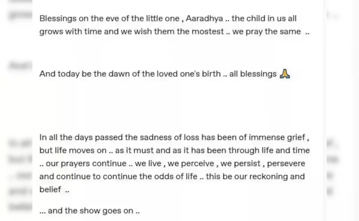Amitabh Bachchan’s Emotional 14th Birthday Wish for Aaradhya Blends Joy with Poignant Life Reflection
